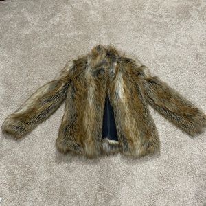 Bebe faux fur coat brown/black
